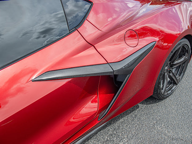 2020+ CHEVROLET CORVETTE C8 Z06/ E-RAY | CARBON FIBER SIDE FENDER VENT DOOR HANDLE TRIM PAIR